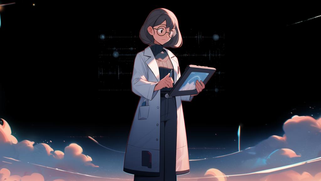 a female scientist looking confused over some data