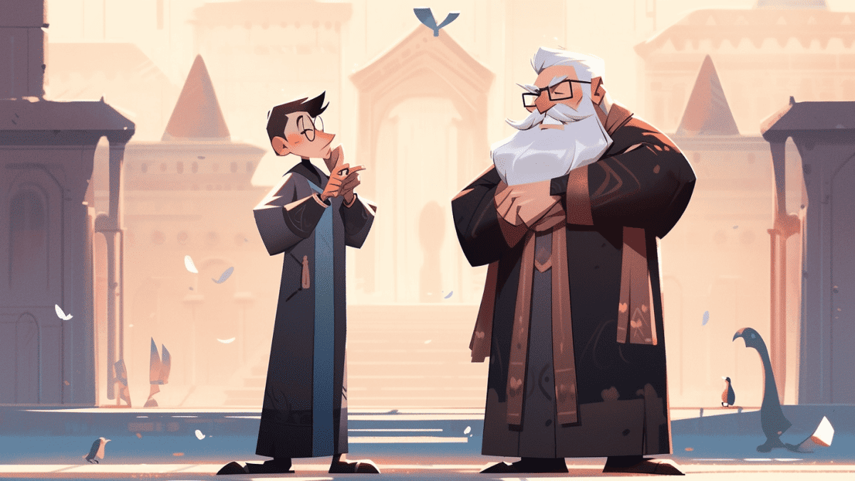 a priest and a professor arguing